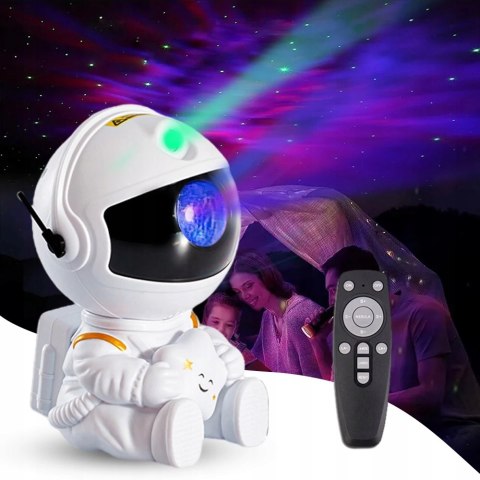 Projektor Gwiazd Astronauta Lampka Nocna 8 Trybów 360° Usb Timer I Pilot