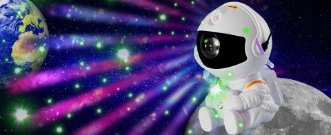 Projektor Gwiazd Astronauta Lampka Nocna 8 Trybów 360° Usb Timer I Pilot