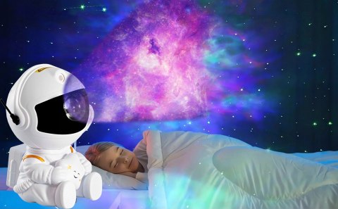 Projektor Gwiazd Astronauta Lampka Nocna 8 Trybów 360° Usb Timer I Pilot