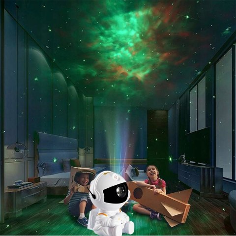 Projektor Gwiazd Astronauta Lampka Nocna 8 Trybów 360° Usb Timer I Pilot