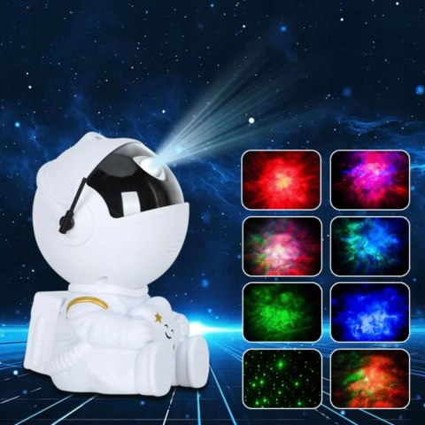 Projektor Gwiazd Astronauta Lampka Nocna 8 Trybów 360° Usb Timer I Pilot