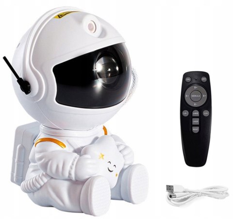 Projektor Gwiazd Astronauta Lampka Nocna 8 Trybów 360° Usb Timer I Pilot
