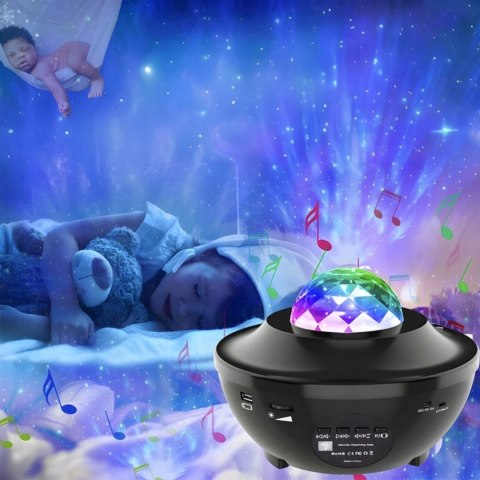 Projektor Gwiazd Dla Dzieci Rzutnik Nieba Lampka Nocna Głośnik Bluetooth