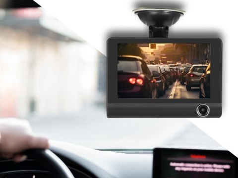 Rejestrator Jazdy Kanza Kamera Hd Wifi 3Kamery: Cofania I Parkowanie Uchwyt