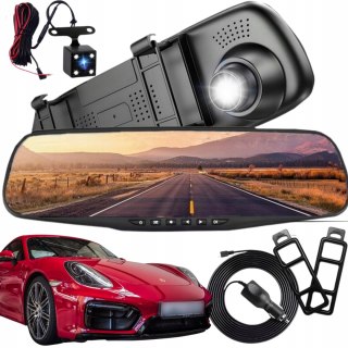 Rejestrator Jazdy Z Kamerą Cofania Full Hd 1080P 170° Wyświetlacz 4,3