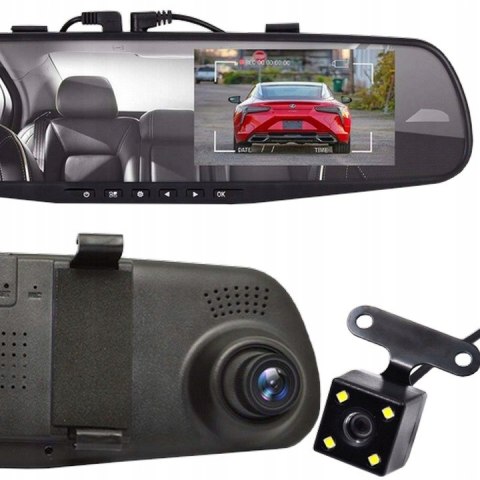Rejestrator Jazdy Z Kamerą Cofania Full Hd 1080P 170° Wyświetlacz 4,3