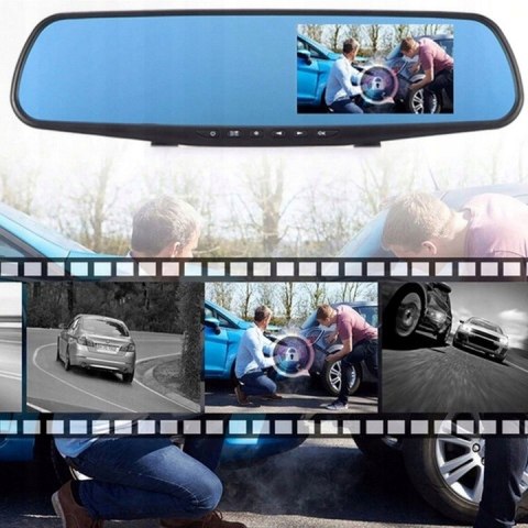 Rejestrator Jazdy Z Kamerą Cofania Full Hd 1080P 170° Wyświetlacz 4,3