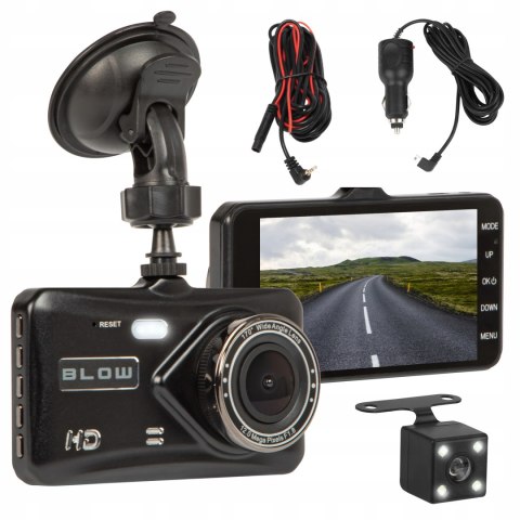 Rejestrator Samochodowy Blow F800 Dual Full Hd 170° Z Kamerą Cofania