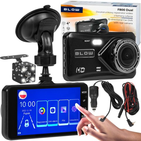 Rejestrator Samochodowy Blow F800 Dual Full Hd 170° Z Kamerą Cofania