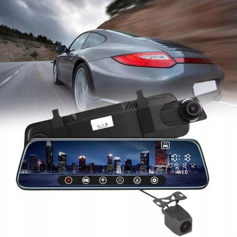 Rejestrator Wideo Lusterko 10 Hd Z Kamerą Cofania Fastcam T09cm-1
