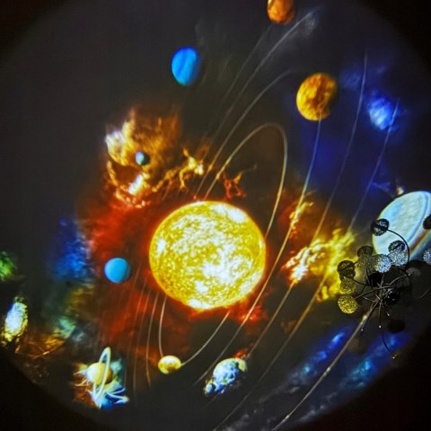 Rzutnik Projektor Gwiazd Izoxis 360° Obrót 12 Slidów Lampka Do Pokoju Led