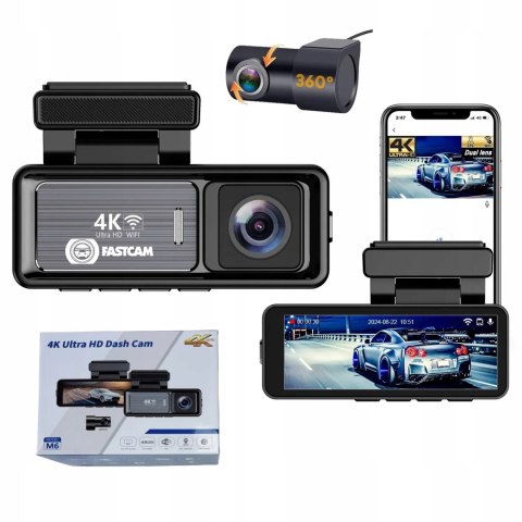 Wideorejestrator 4K Fastcam M6 Gps Wifi G-Sensor Tylny Hdr 170°
