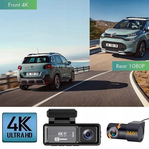 Wideorejestrator 4K Fastcam M6 Gps Wifi G-Sensor Tylny Hdr 170°