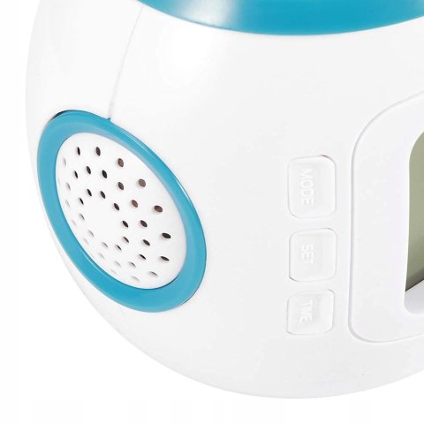 Budzik Projektor Gwiazd Nieba Led 7W1 Termometr Drzemka 10 Melodii Szum Fal