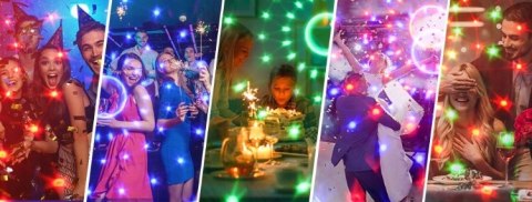 Disco Kula Led Rgb 7 Kolorów, Pilot Ir, Imprezowa Lampka Stroboskop Flesh