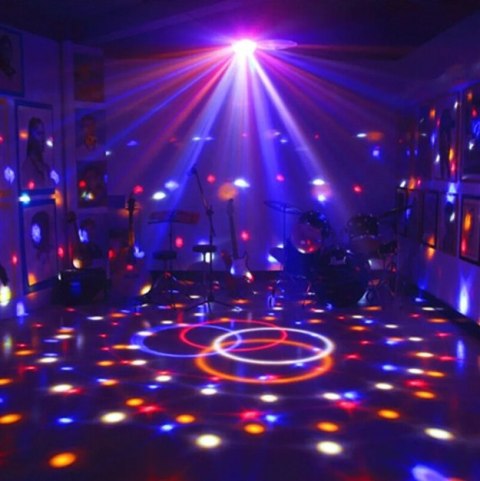 Disco Kula Led Rgb 7 Kolorów, Pilot Ir, Imprezowa Lampka Stroboskop Flesh