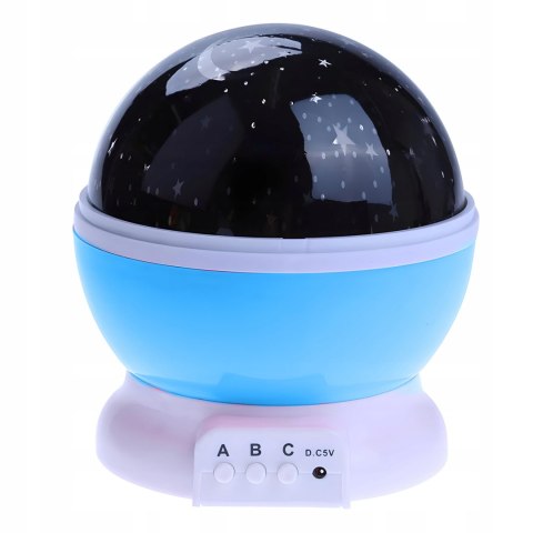 Lampka Nocna 2W1 Led Projektor Gwiazd I Księżyca Obrotowa 360° Dla Dziecka
