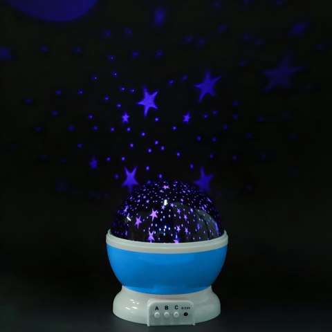 Lampka Nocna 2W1 Led Projektor Gwiazd I Księżyca Obrotowa 360° Dla Dziecka