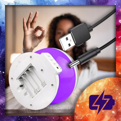Lampka Nocna 2W1: Projektor Gwiazd, 8 Kolorów, 360° Obrotowa Led, Dzieci