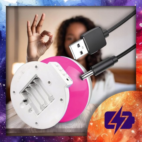 Lampka Nocna 2W1: Projektor Gwiazd, 8 Kolorów, 360° Obrotowa Led, Dzieci