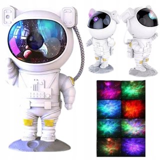 Lampka Nocna Led Projektor Gwiazd Astronauta 5W Pilot Usb Timer Mgławicy