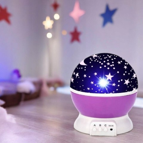 Projektor Dla Dzieci Lampka Nocna 2W1: Gwiazdy Nieba, Księżyc, Obrotowa 360