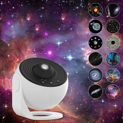 Projektor Gwiazd 12 Scen 360° Obrót, Usb Bezpieczny Dla Dzieci, Planetarium
