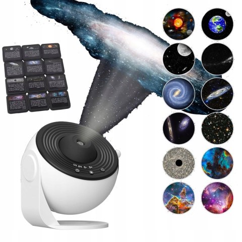 Projektor Gwiazd 12 Scen 360° Obrót, Usb Bezpieczny Dla Dzieci, Planetarium