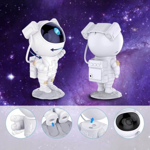 Projektor Gwiazd 360° Z Astronautą, Zdalnym Sterowaniem, Lampka Dla Dzieci