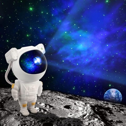 Projektor Gwiazd 360° Z Astronautą, Zdalnym Sterowaniem, Lampka Dla Dzieci