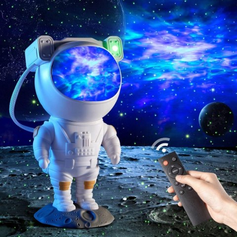 Projektor Gwiazd Astronauta 8 Kolorów 360° Pilot Lampka Nocna Dla Dzieci