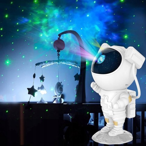 Projektor Gwiazd Astronauta 8 Kolorów 360° Pilot Lampka Nocna Dla Dzieci