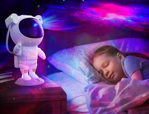 Projektor Gwiazd Astronauta 8 Kolorów 360° Pilot Lampka Nocna Dla Dzieci
