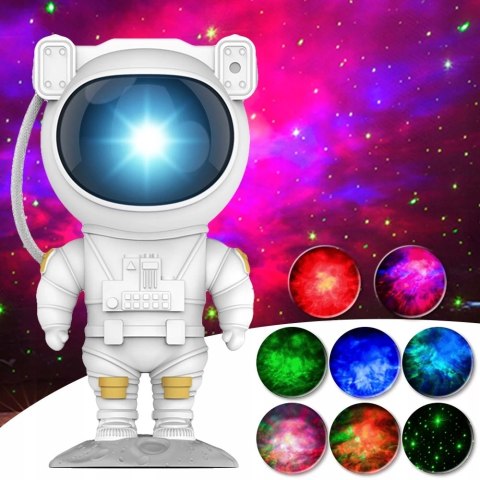 Projektor Gwiazd Astronauta 8 Trybów Led Z Pilotem Lampka Dla Maluchów