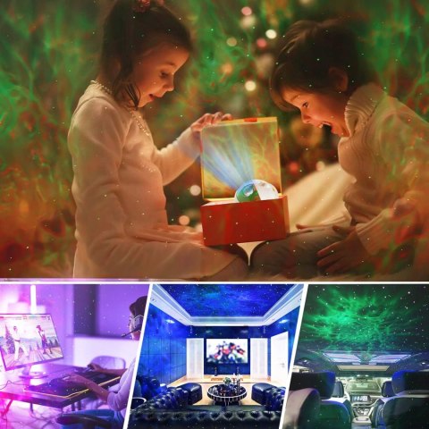 Projektor Gwiazd Astronauta 8 Trybów Led Z Pilotem Lampka Nocna Dla Dzieci