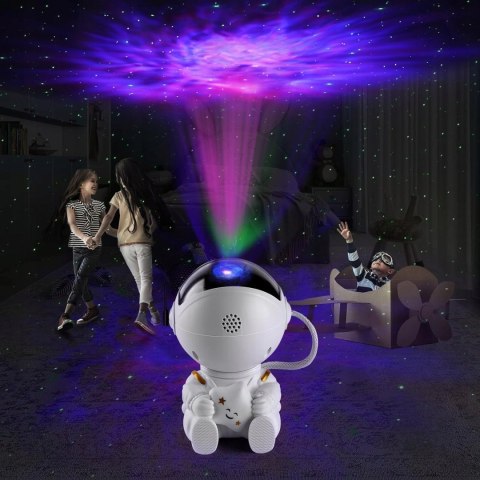 Projektor Gwiazd Astronauta 8 Trybów Led Z Pilotem Lampka Nocna Dla Dzieci
