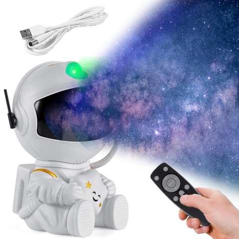 Projektor Gwiazd Astronauta 8 Trybów Led Z Pilotem Lampka Nocna Dla Dzieci