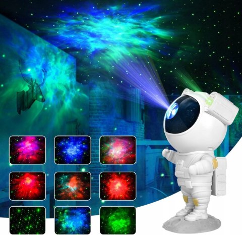 Projektor Gwiazd Astronauta Dla Dzieci - 8 Trybów, Timer, Regulacja Świetlenia