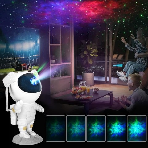 Projektor Gwiazd Astronauta Dla Dzieci - 8 Trybów, Timer, Regulacja Świetlenia