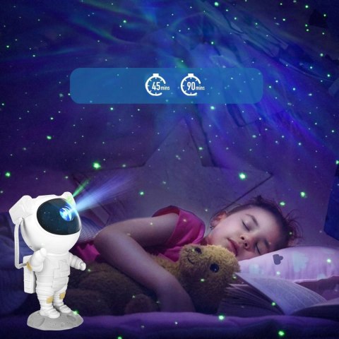 Projektor Gwiazd Astronauta Dla Dzieci - 8 Trybów, Timer, Regulacja Świetlenia