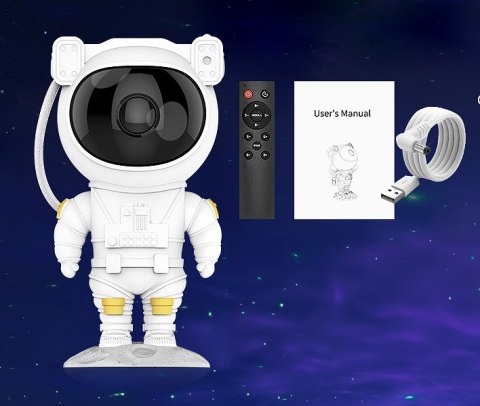 Projektor Gwiazd Astronauta Dla Dzieci - 8 Trybów, Timer, Regulacja Świetlenia