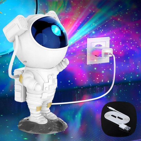 Projektor Gwiazd Astronauta Dla Dzieci - 8 Trybów, Timer, Regulacja Świetlenia