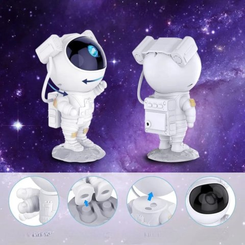 Projektor Gwiazd Astronauta Dla Dzieci Lampka Nocna Led Mgławica Gwiazdy