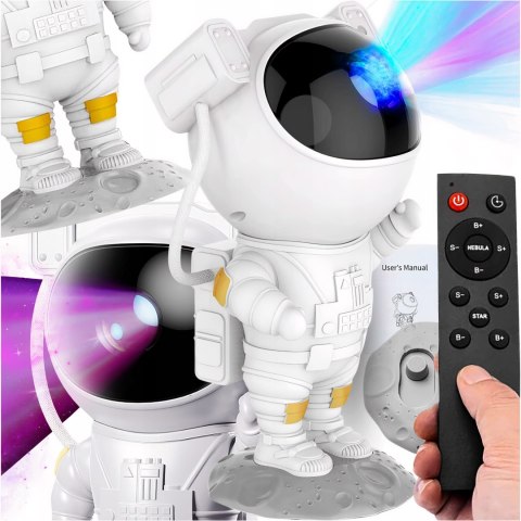 Projektor Gwiazd Astronauta Dla Dzieci Lampka Nocna Led Mgławica Gwiazdy