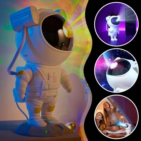 Projektor Gwiazd Astronauta Dla Dzieci Lampka Nocna Led Mgławica Gwiazdy