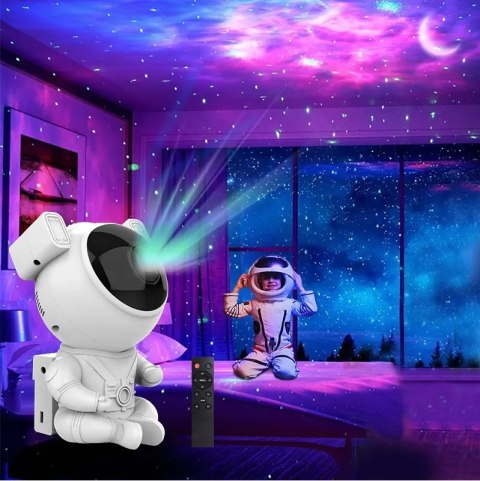 Projektor Gwiazd Astronauta Dla Dzieci Lampka Nocna Led Mgławica Gwiazdy