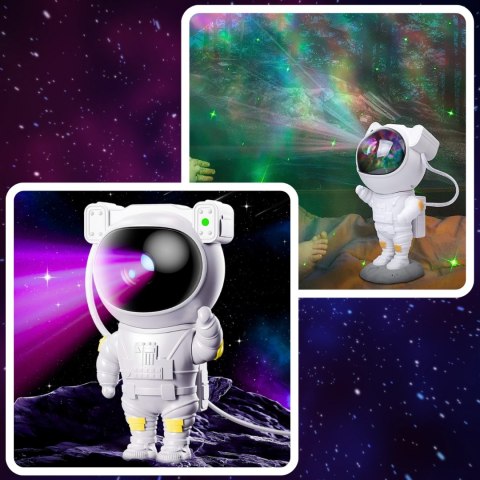 Projektor Gwiazd Astronauta Dla Dzieci Lampka Nocna Led Mgławica Gwiazdy