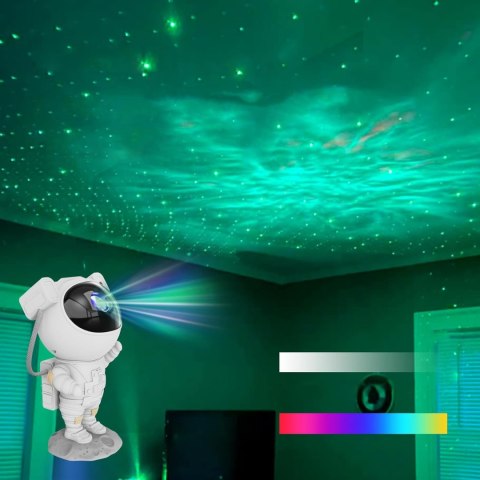 Projektor Gwiazd Astronauta Dla Dzieci Led Rzutnik 5W 8 Trybów Pilot Timer