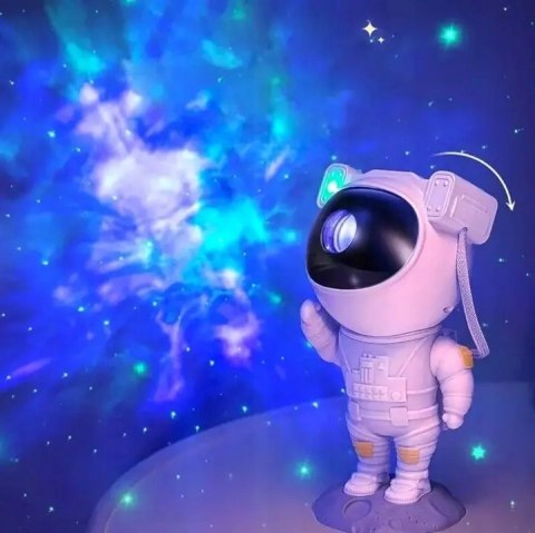 Projektor Gwiazd Astronauta Kanza Dla Dzieci Led 360° 8 Trybów Pilot Timer