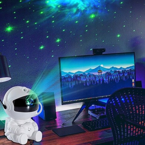 Projektor Gwiazd Astronauta Lampka Nocna 8 Trybów, Zdalne Sterowanie Usb